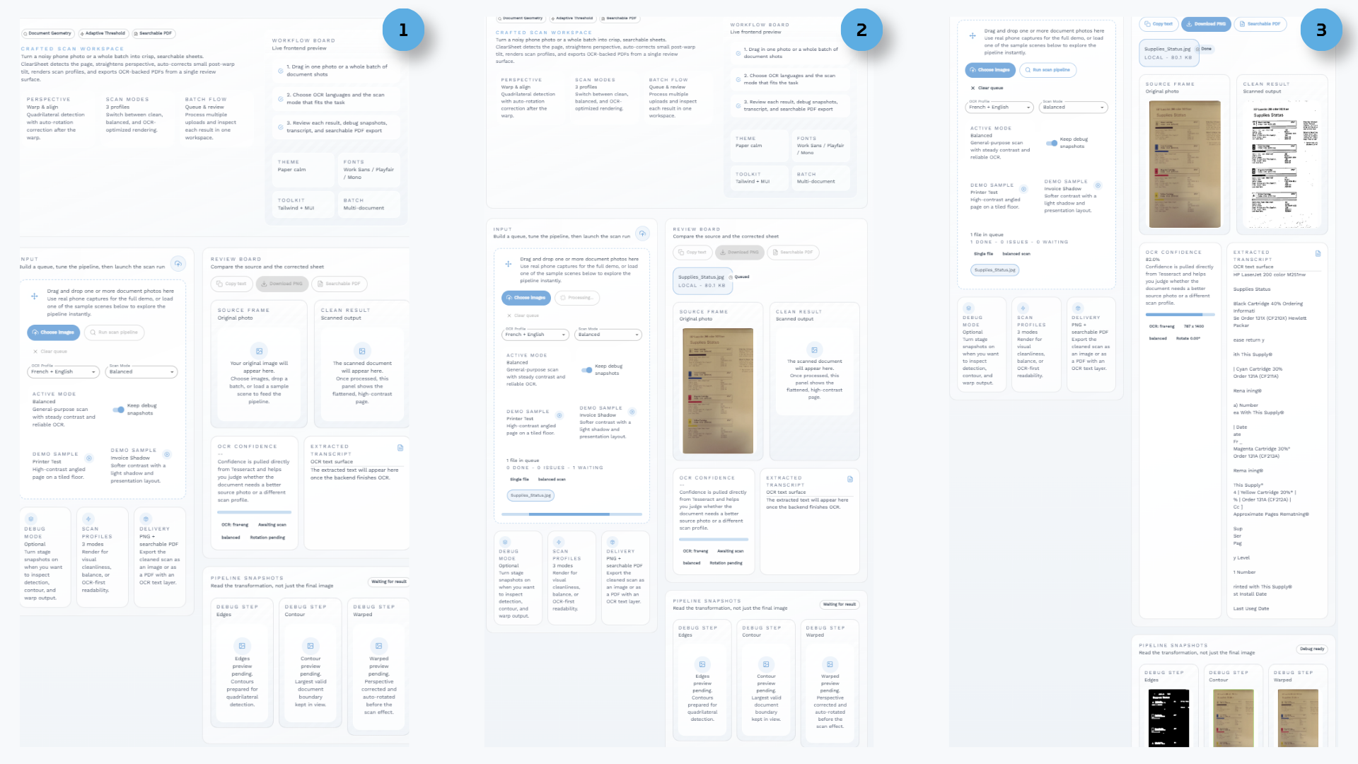 ClearSheet scanning workbench